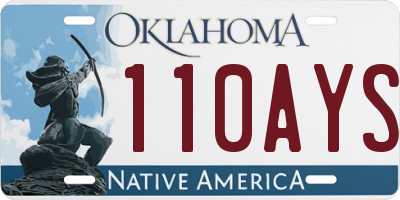 OK license plate 110AYS