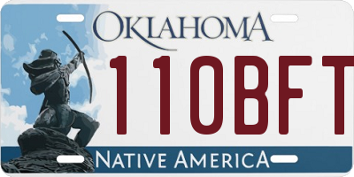 OK license plate 110BFT