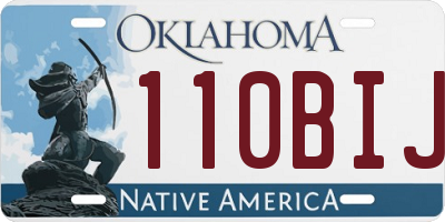 OK license plate 110BIJ
