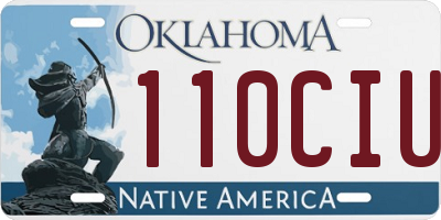 OK license plate 110CIU