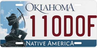OK license plate 110DOF