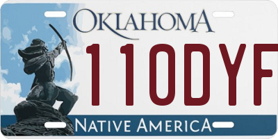OK license plate 110DYF