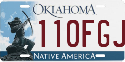 OK license plate 110FGJ
