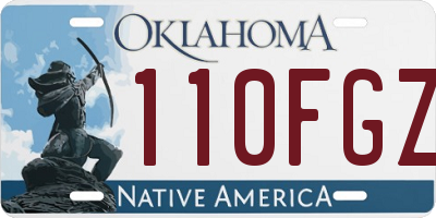 OK license plate 110FGZ
