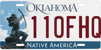 OK license plate 110FHQ