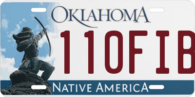 OK license plate 110FIB