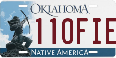 OK license plate 110FIE