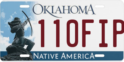 OK license plate 110FIP