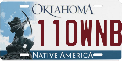 OK license plate 110WNB
