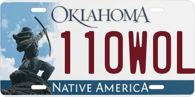 OK license plate 110WOL