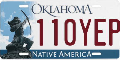 OK license plate 110YEP