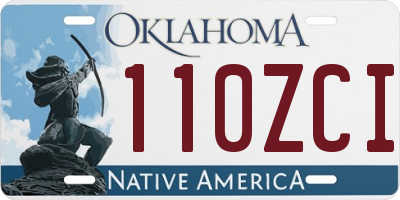 OK license plate 110ZCI
