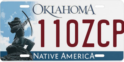 OK license plate 110ZCP