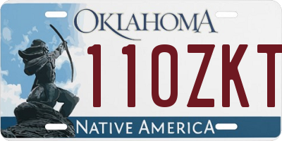 OK license plate 110ZKT