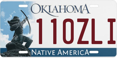 OK license plate 110ZLI