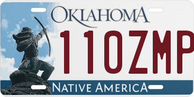 OK license plate 110ZMP