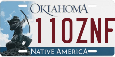 OK license plate 110ZNF