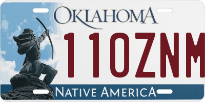 OK license plate 110ZNM