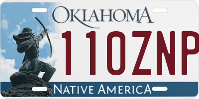 OK license plate 110ZNP