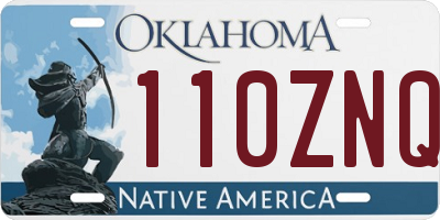 OK license plate 110ZNQ