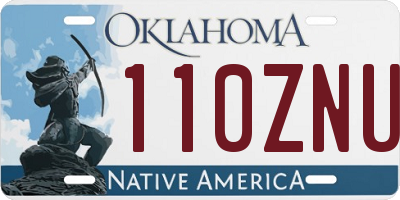 OK license plate 110ZNU