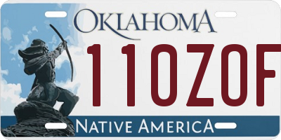 OK license plate 110ZOF