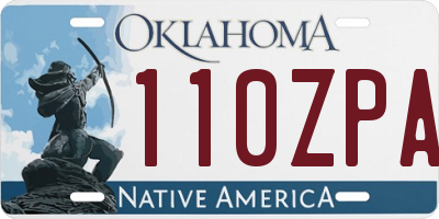 OK license plate 110ZPA