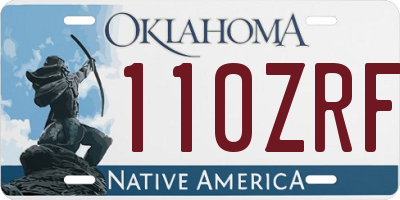 OK license plate 110ZRF