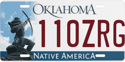 OK license plate 110ZRG