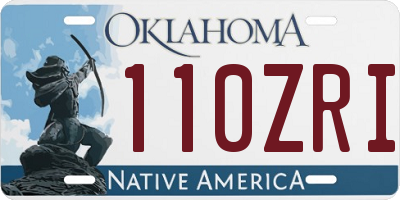 OK license plate 110ZRI