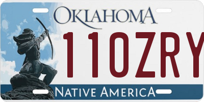 OK license plate 110ZRY