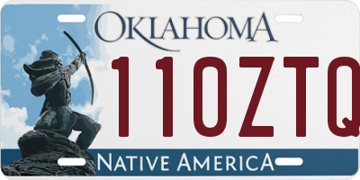 OK license plate 110ZTQ