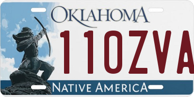 OK license plate 110ZVA