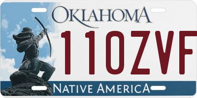 OK license plate 110ZVF