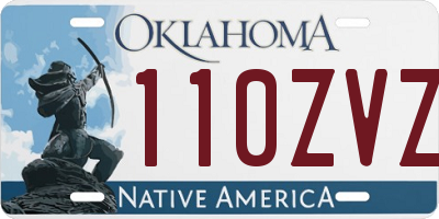 OK license plate 110ZVZ