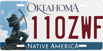 OK license plate 110ZWF