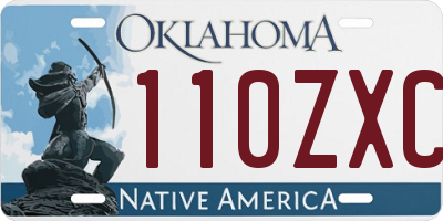 OK license plate 110ZXC