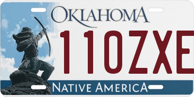 OK license plate 110ZXE