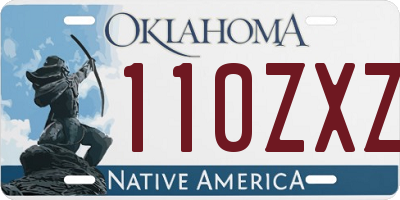 OK license plate 110ZXZ