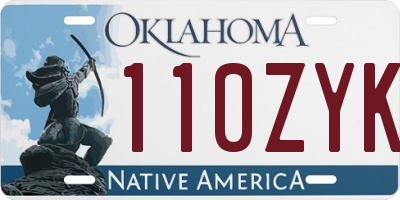 OK license plate 110ZYK