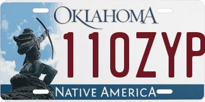 OK license plate 110ZYP