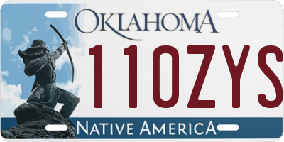 OK license plate 110ZYS