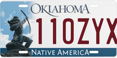OK license plate 110ZYX