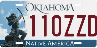 OK license plate 110ZZD