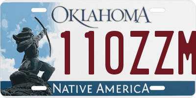 OK license plate 110ZZM