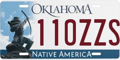 OK license plate 110ZZS