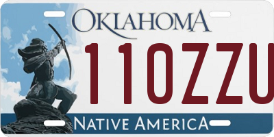 OK license plate 110ZZU