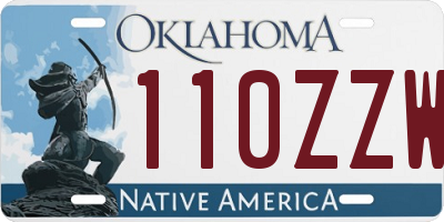 OK license plate 110ZZW