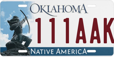 OK license plate 111AAK