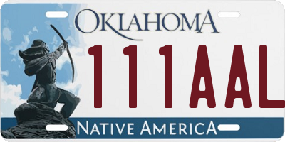 OK license plate 111AAL